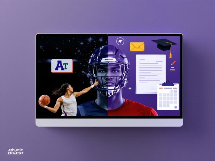 College Recruitment Timeline: From High School Athlete to College Prospect High school athlete college recruitment journey showing sports action and academic milestones