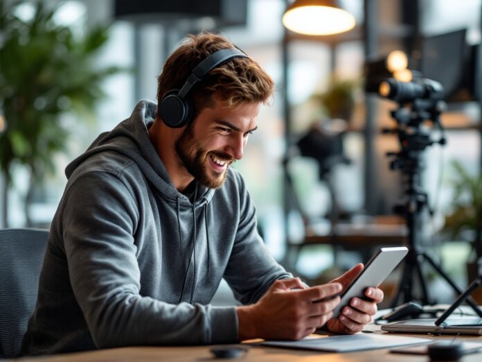 social media content for recruitment Athlete creating engaging social media content for recruitment