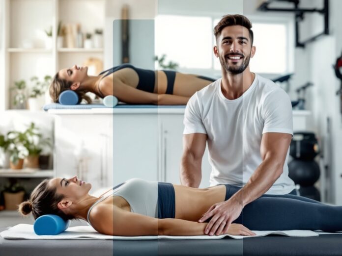 Modern Athletic Recovery Methods Athlete performing advanced recovery techniques with modern recovery equipment